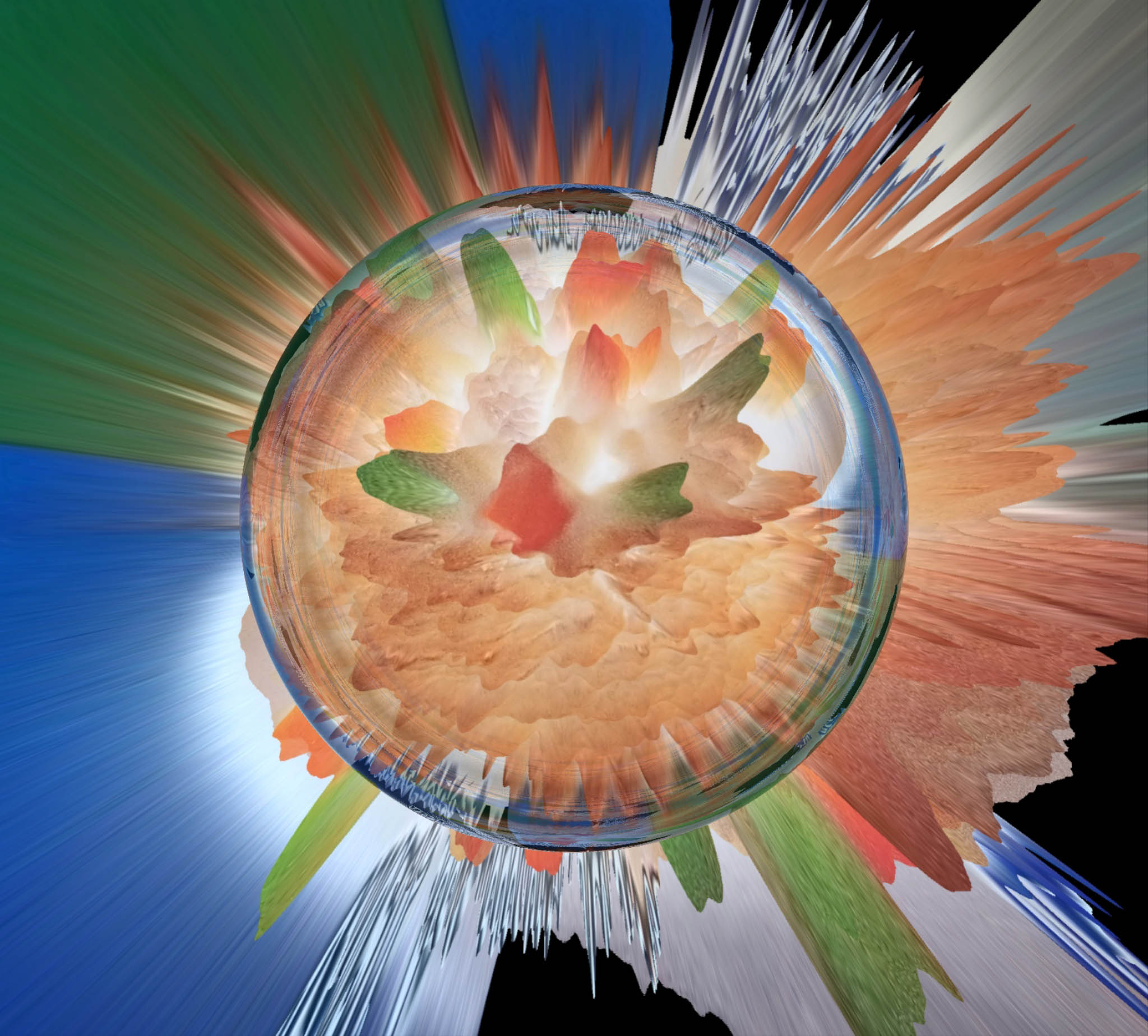 Abstract digital artwork created from a frozen chicken pie box