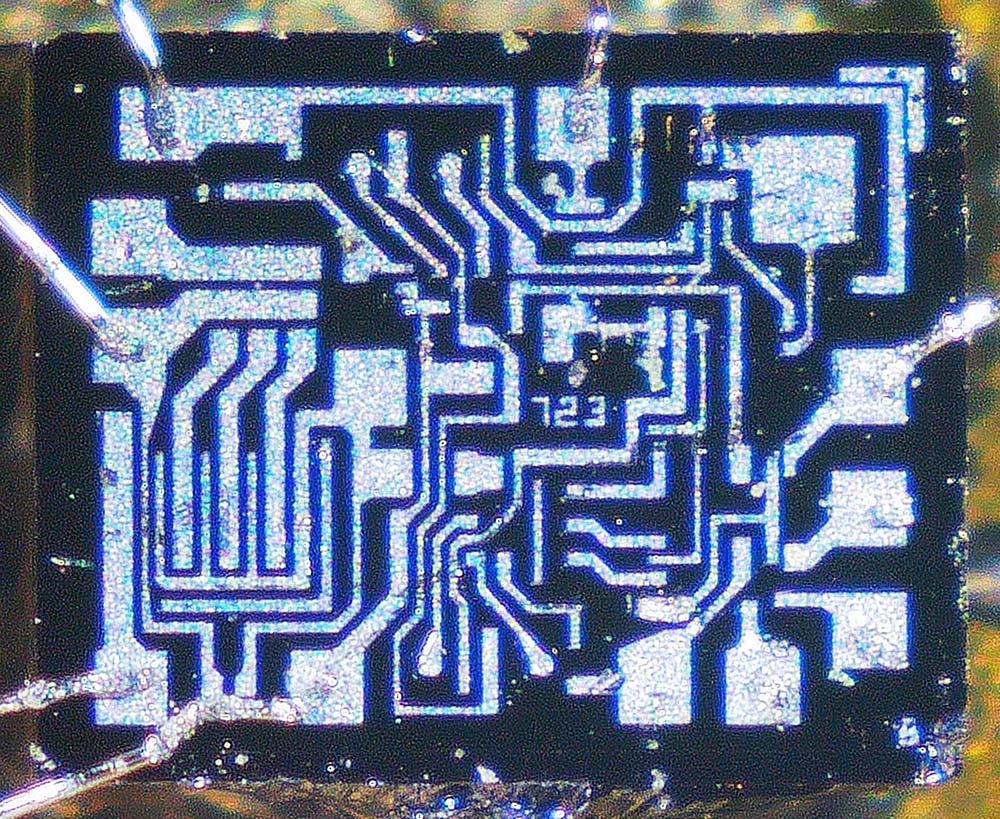 Interior of an LM723 integrated circuit