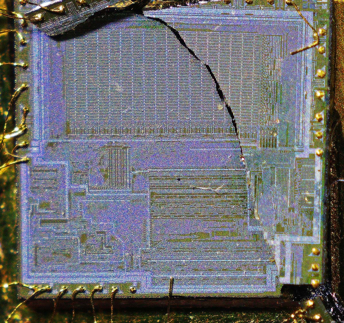 Very damaged large microprocessor