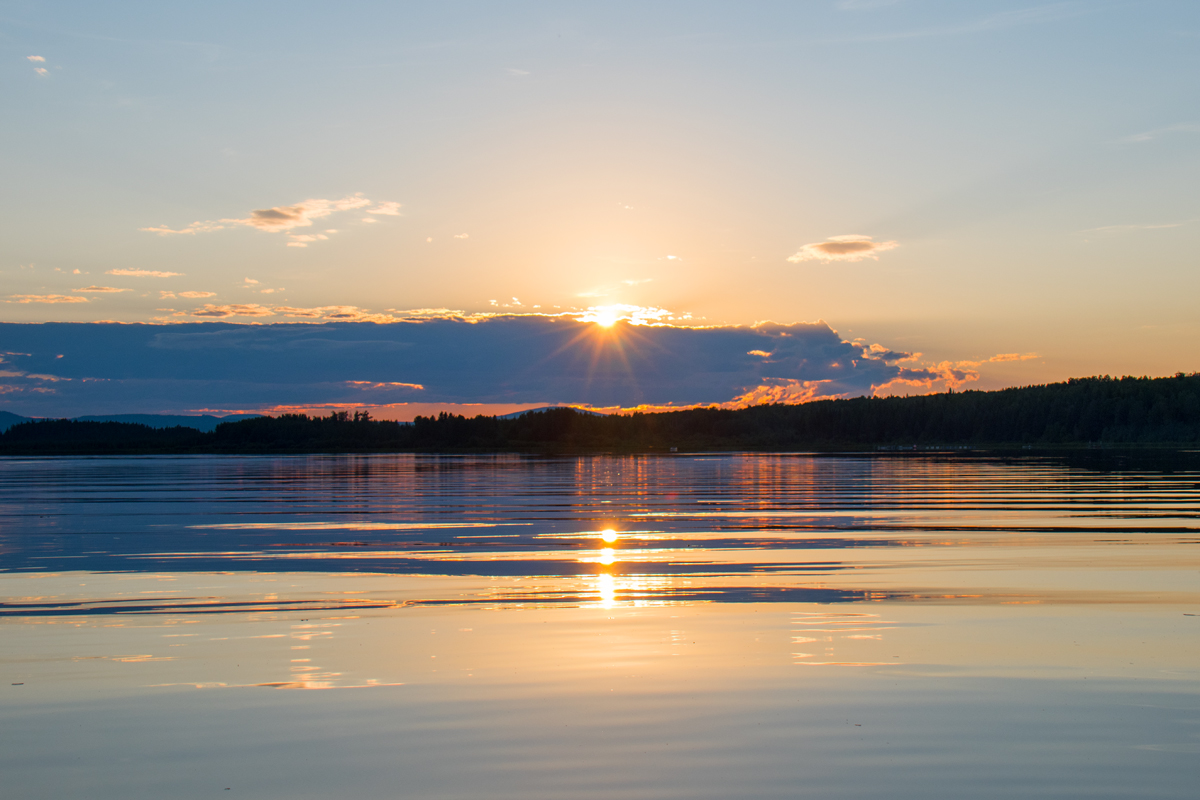 Sunset over a lake