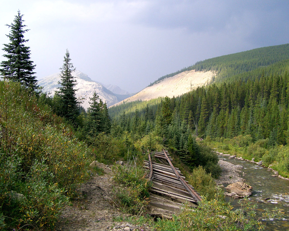 Old railway grade in the mountains
