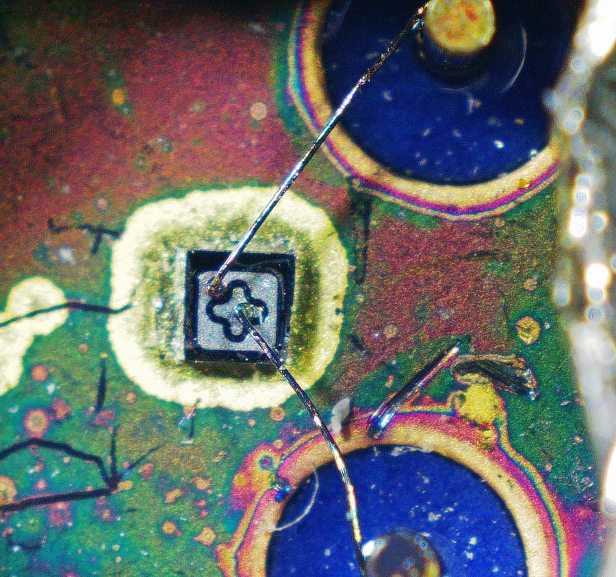 Interior of a single transistor