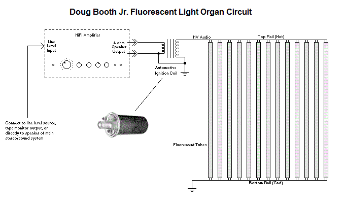 Fluorescent Light Organ ignition coil circuit