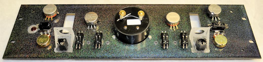Colourbox faceplate with components mounted