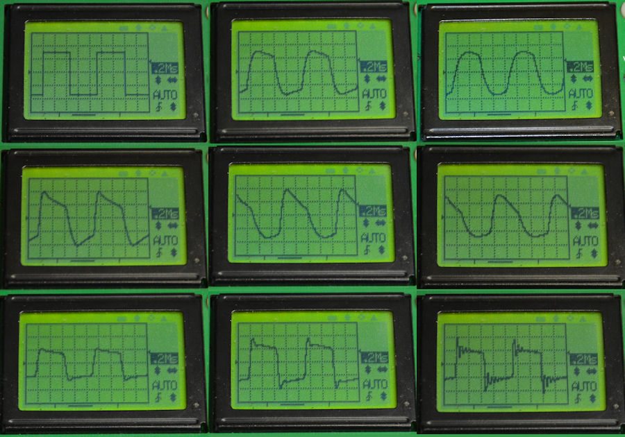 Colourbox oscilloscope waveforms
