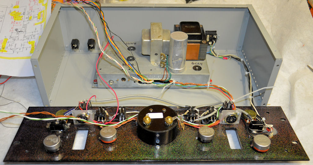 Colourbox panel being wired to the chassis