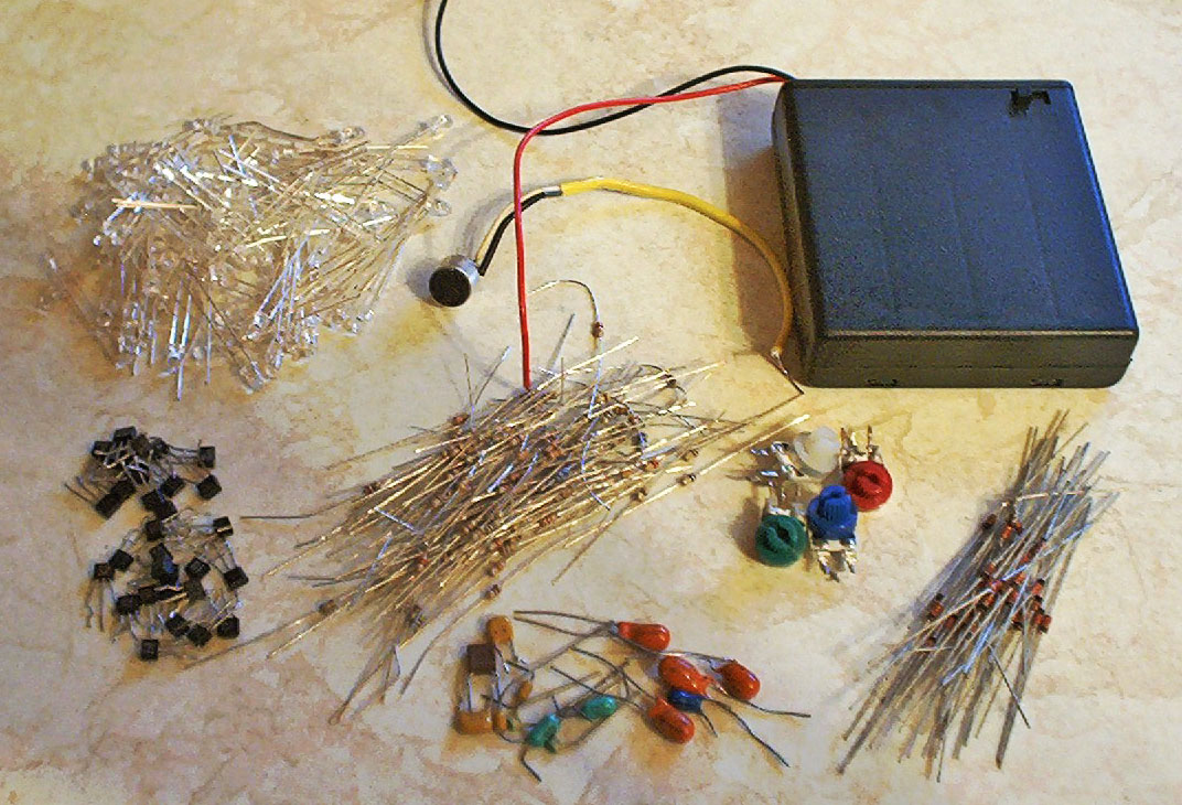 Parts gathered for the LED Color Organ