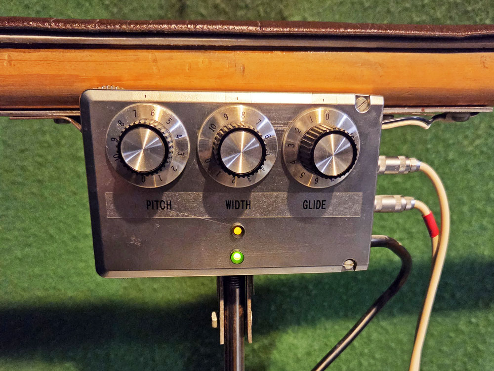 Close up picture of the percussion ribbon controller control box