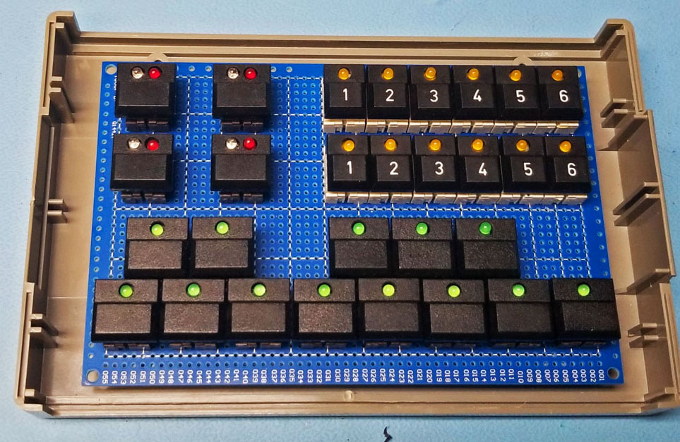 Pcb fitted inside case with button placement