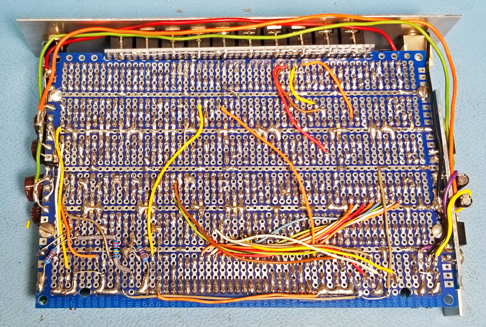 Back view of the completed logic pcb