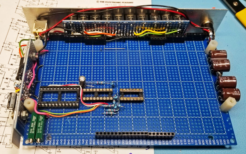 Parts beginning to be installed on the logic pcb